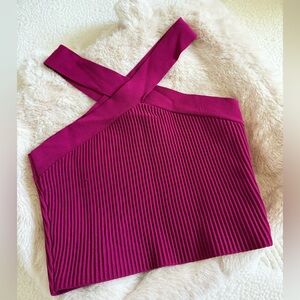 Ribbed Magenta Crop Top